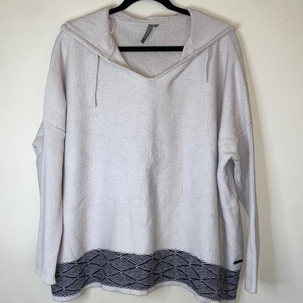 Sweaty Betty Oversized Linen Knit Sweater Aztec Boho Poncho Tunic - Size S